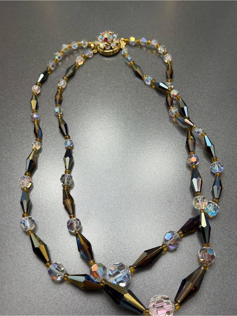 Vintage Austrian Crystal Bead Double-Strand Necklace